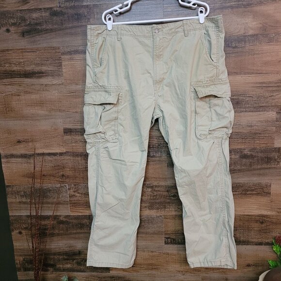 Vtg Levi's Cargo Pants 42x30 Measures 40x30 Stone Beige White Tab Y2K Preppy